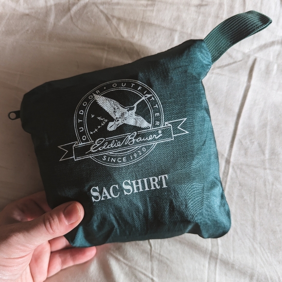 1980~90's Eddie Bauer Nylon Half-Zip Pullover "packable" - XL - Picture 2 of 9